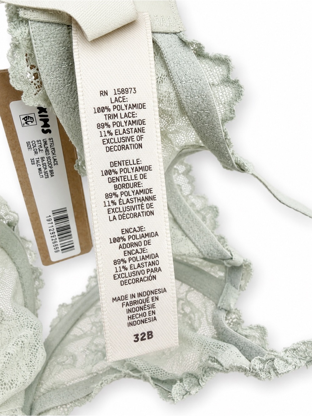 SKIMS Lace Unlined Scoop Bra – 32B – Talc Multi 💚 - Picture 5 of 5